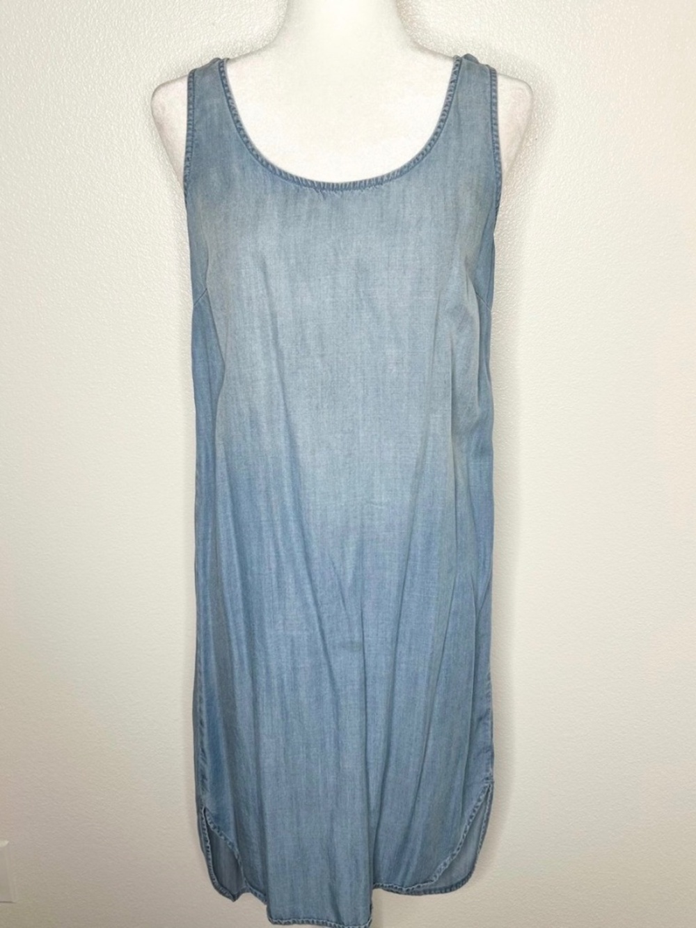 Cloth & Stone Womens Sleeveless Hi-low Sleeveless Chambray Tank Dress Size S
